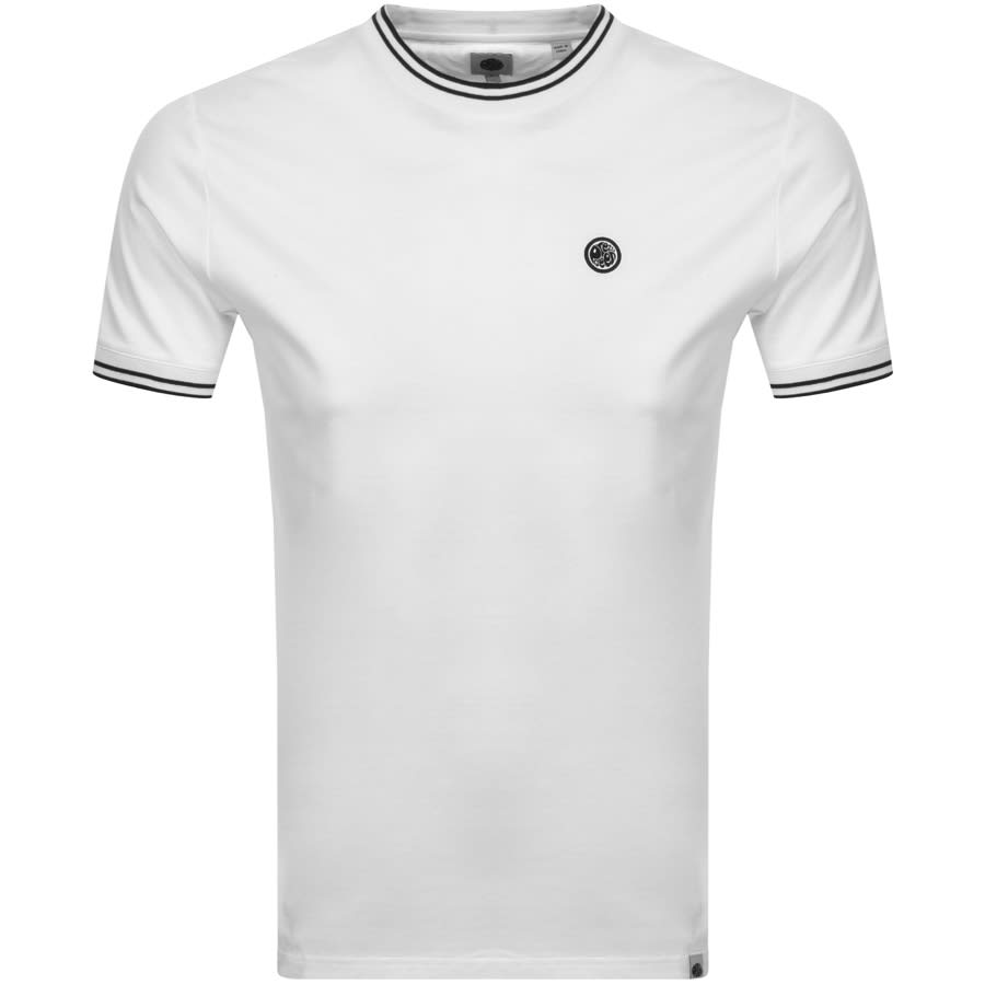 Alternative Image for ProductPretty Green Contrast Tipped T Shirt White1